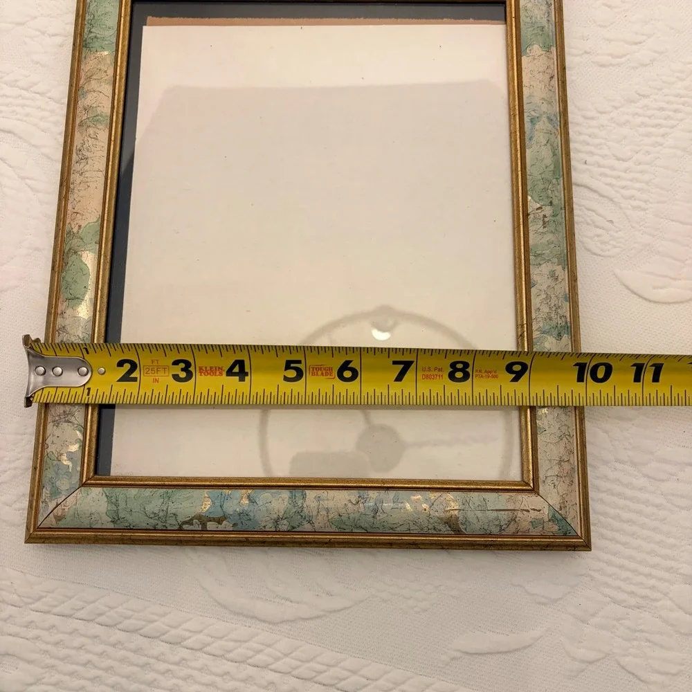 The Fetzer Gallery 8x10 Picture Frame Gold Green Blue Marbled Tabletop Decor